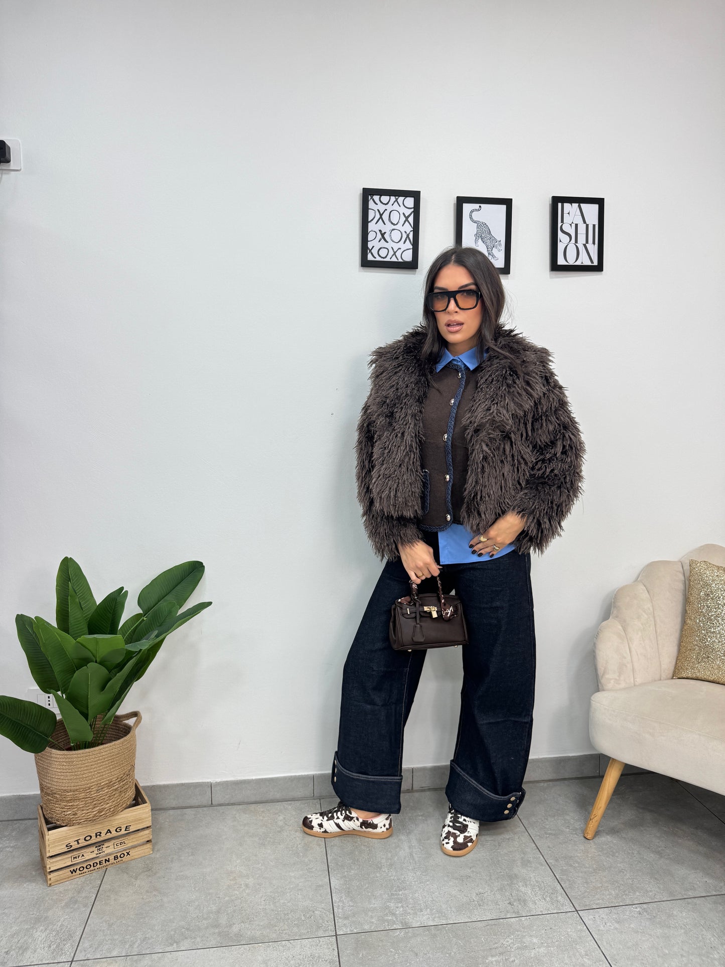 Ecopelliccia Crazy Marrone