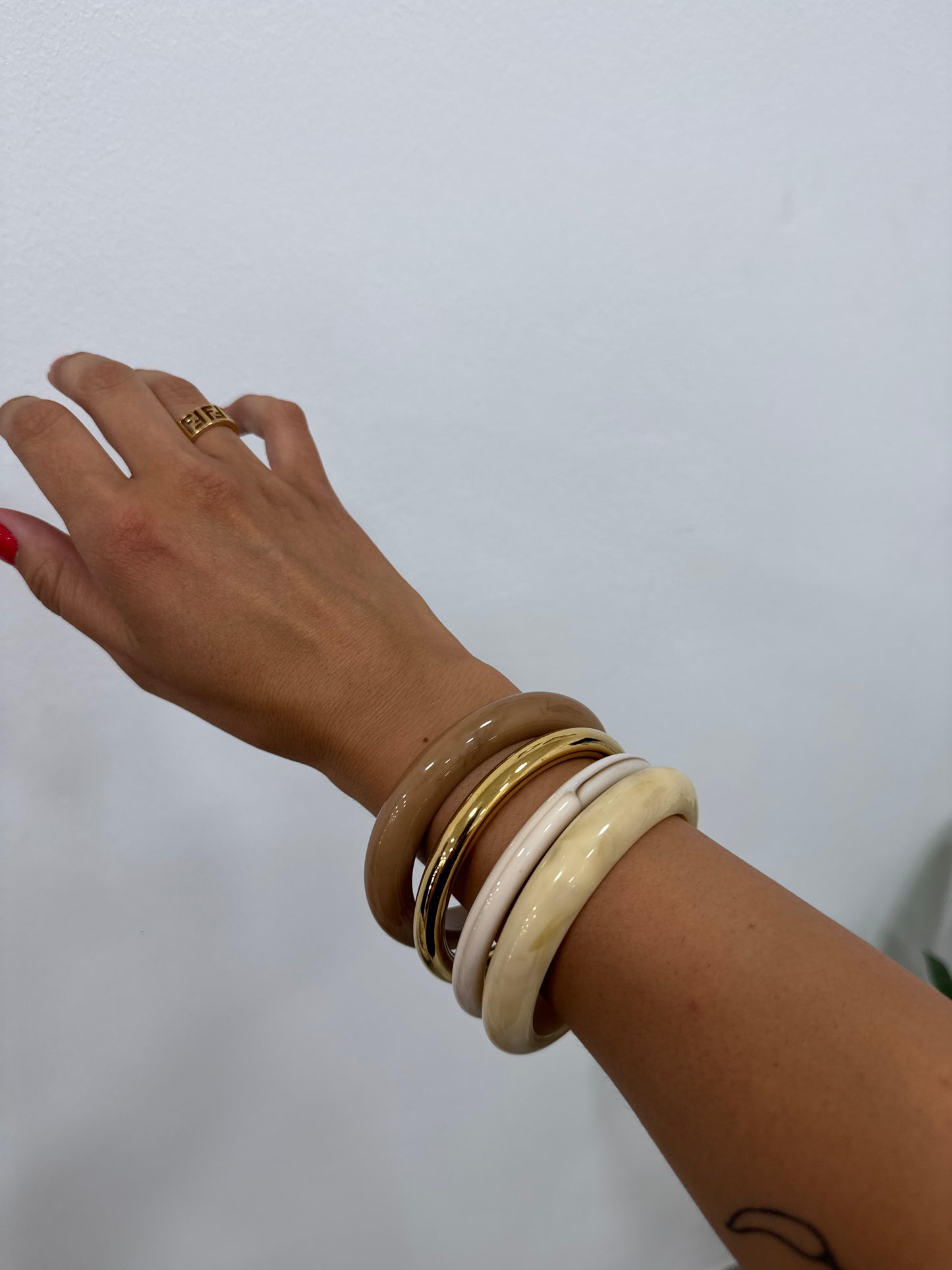 Set Bracciali Bangle Beige