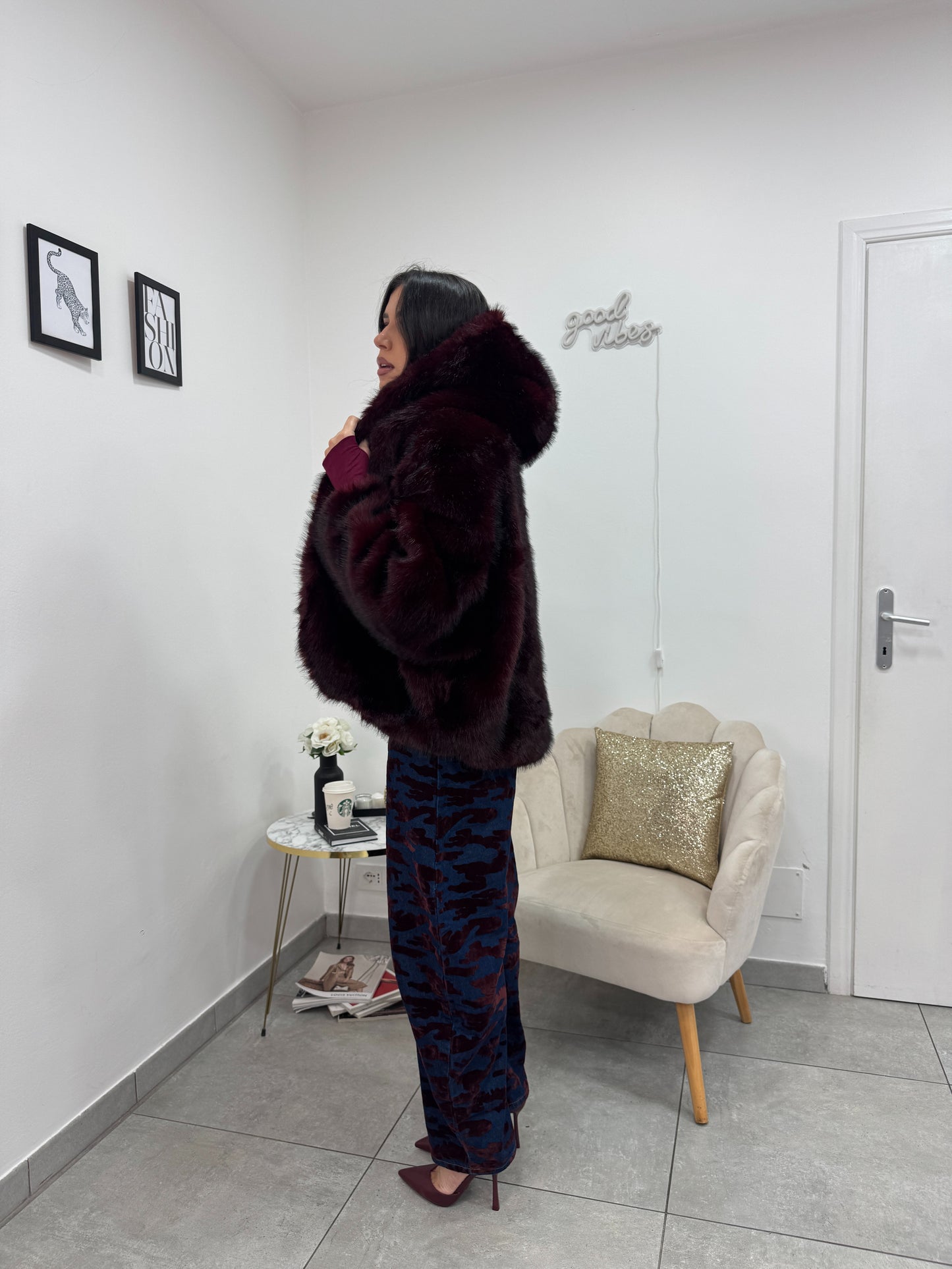 Ecopelliccia Snow Burgundy