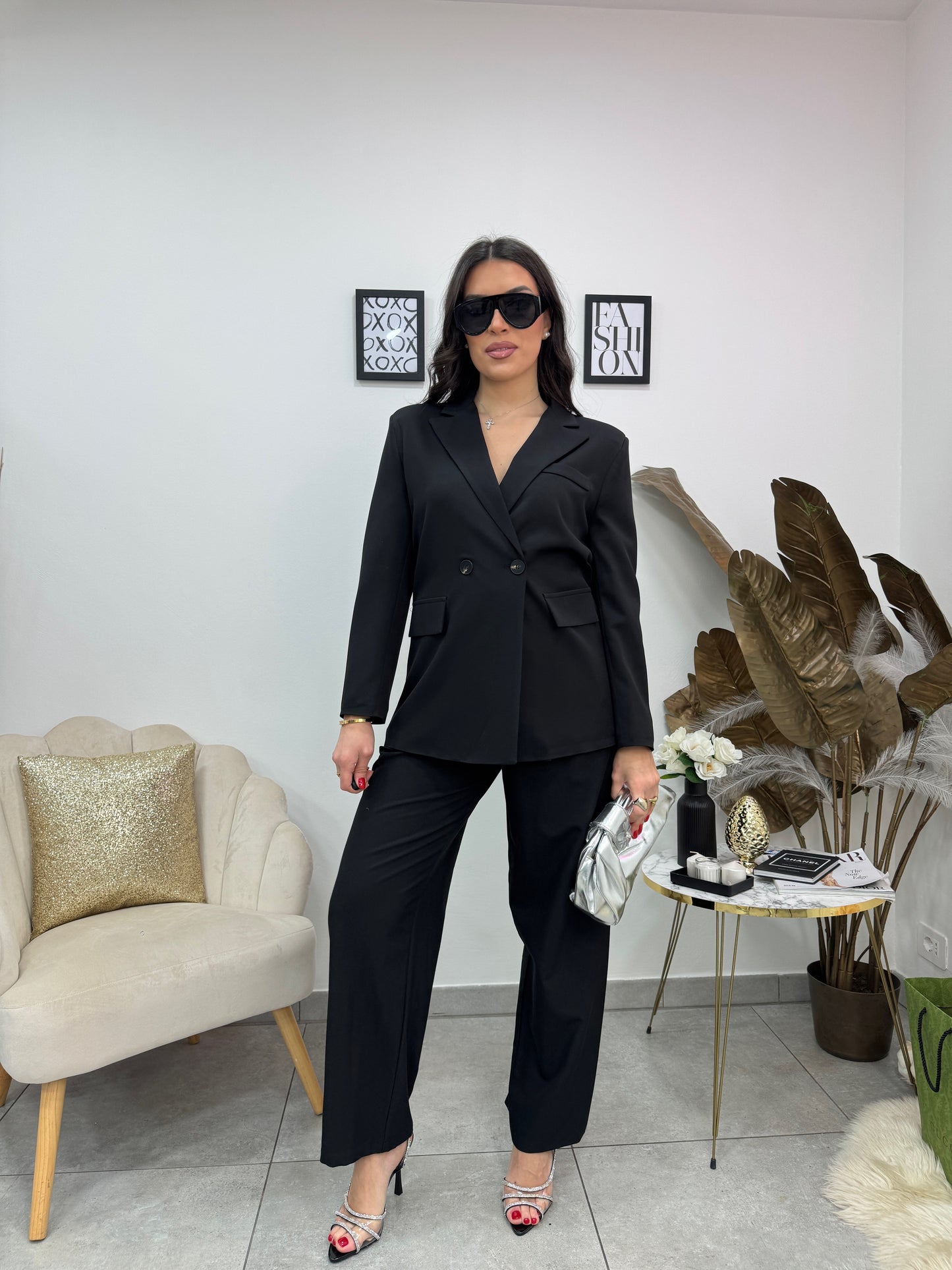 Blazer Over Doppiopetto Nero