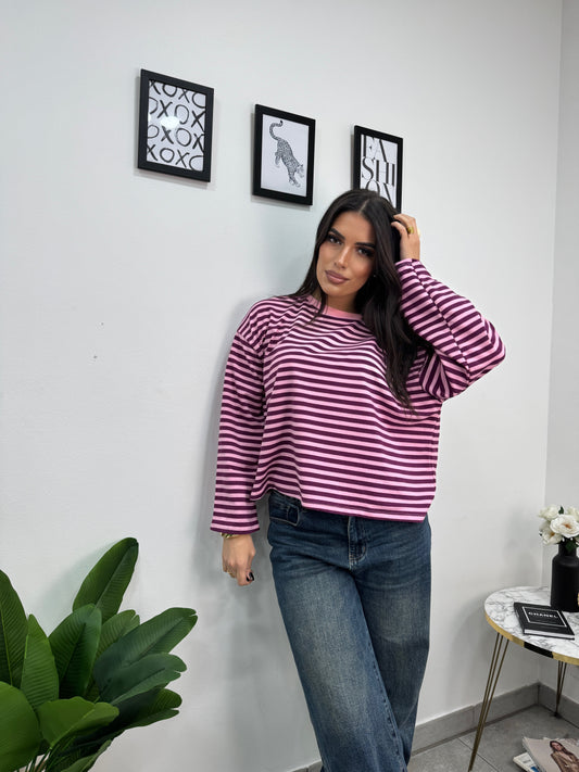 Maglia Righe Rosa Viola