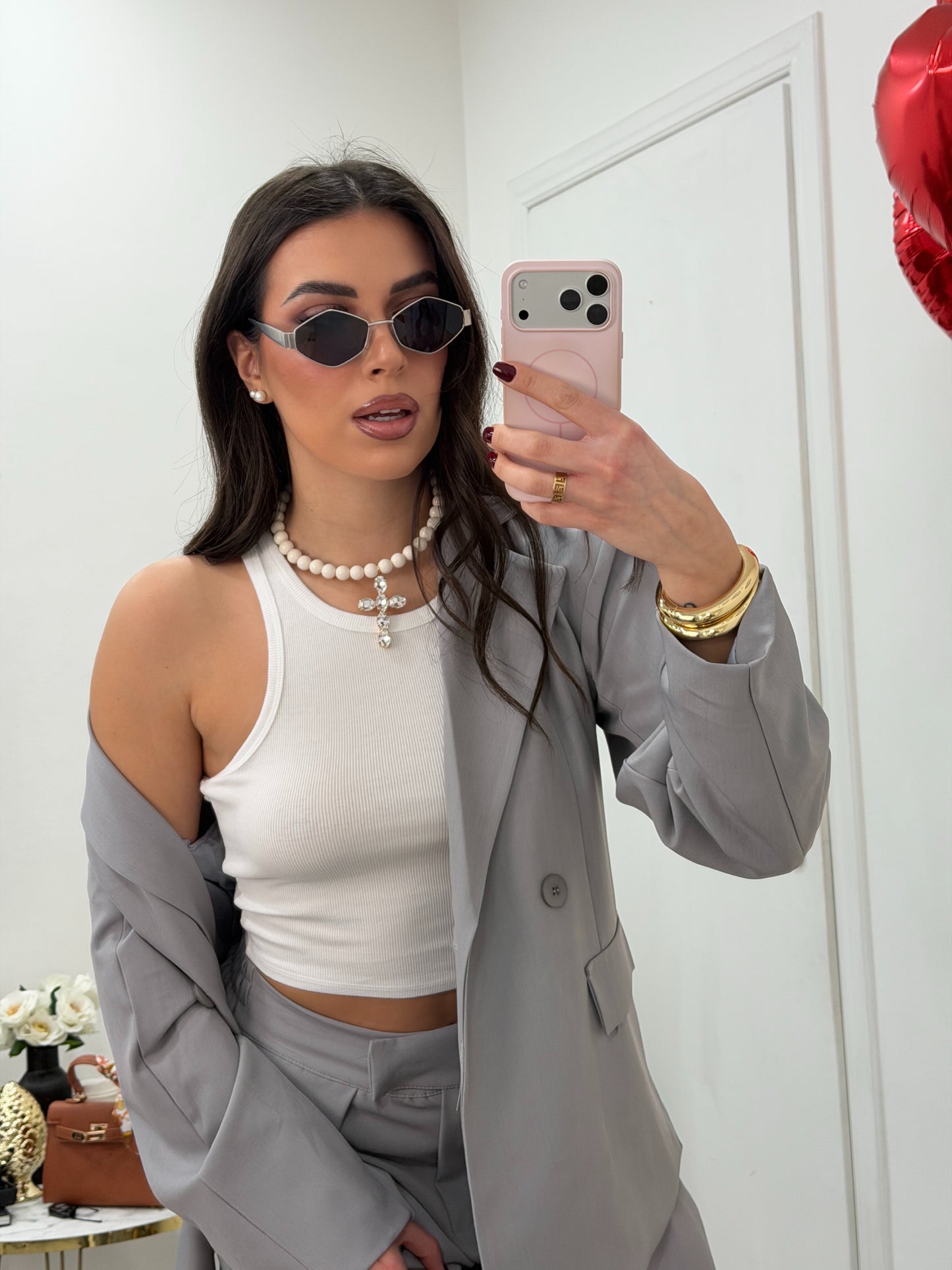 Collana Cross Bianca