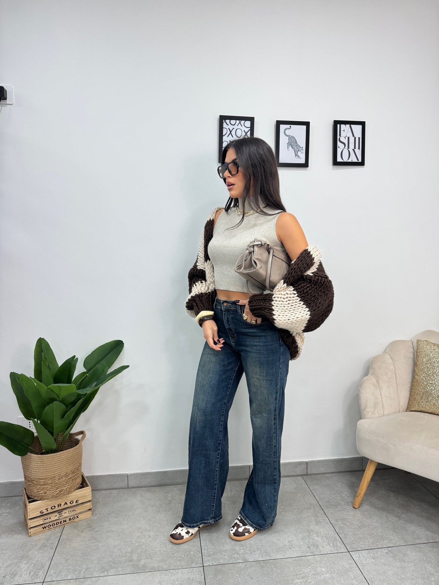 Cardigan Fluffy Beige