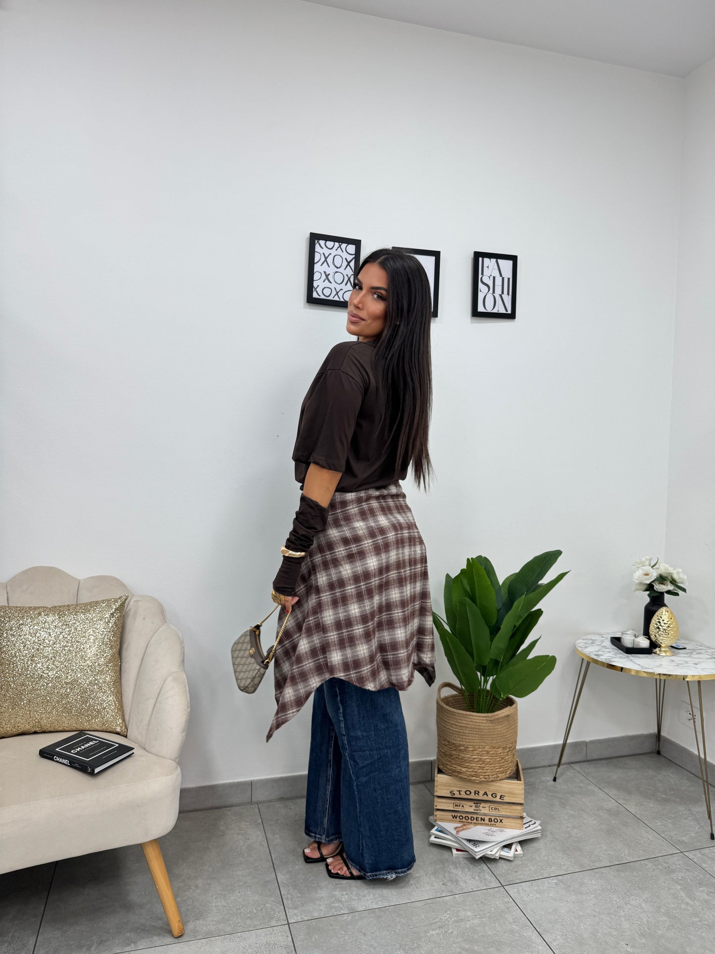 Camicia Quadri Marrone