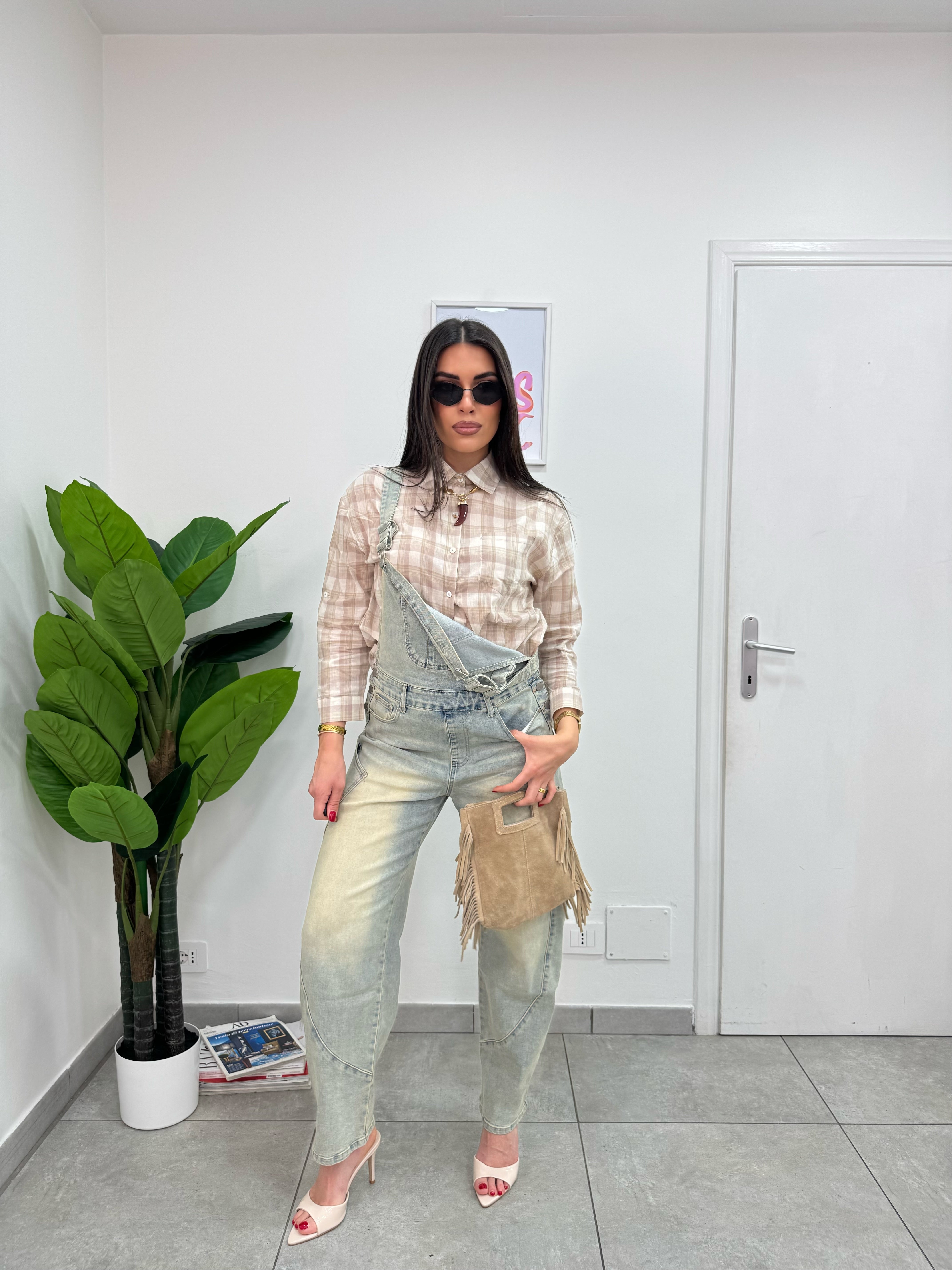 Salopette Jeans Sabbia