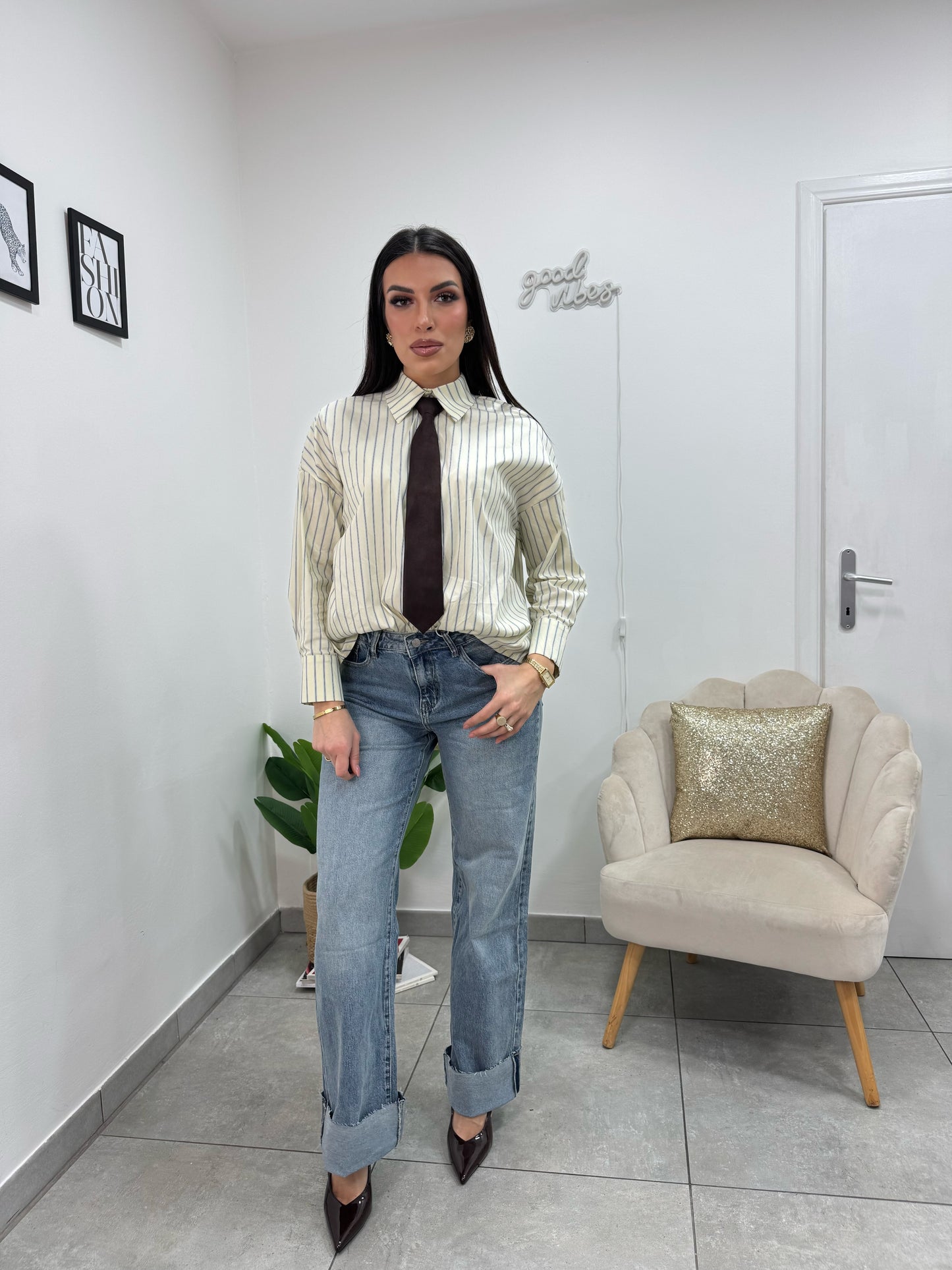 Cravatta Zip Marrone