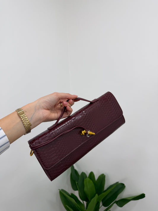 Clutch Python Bordeaux