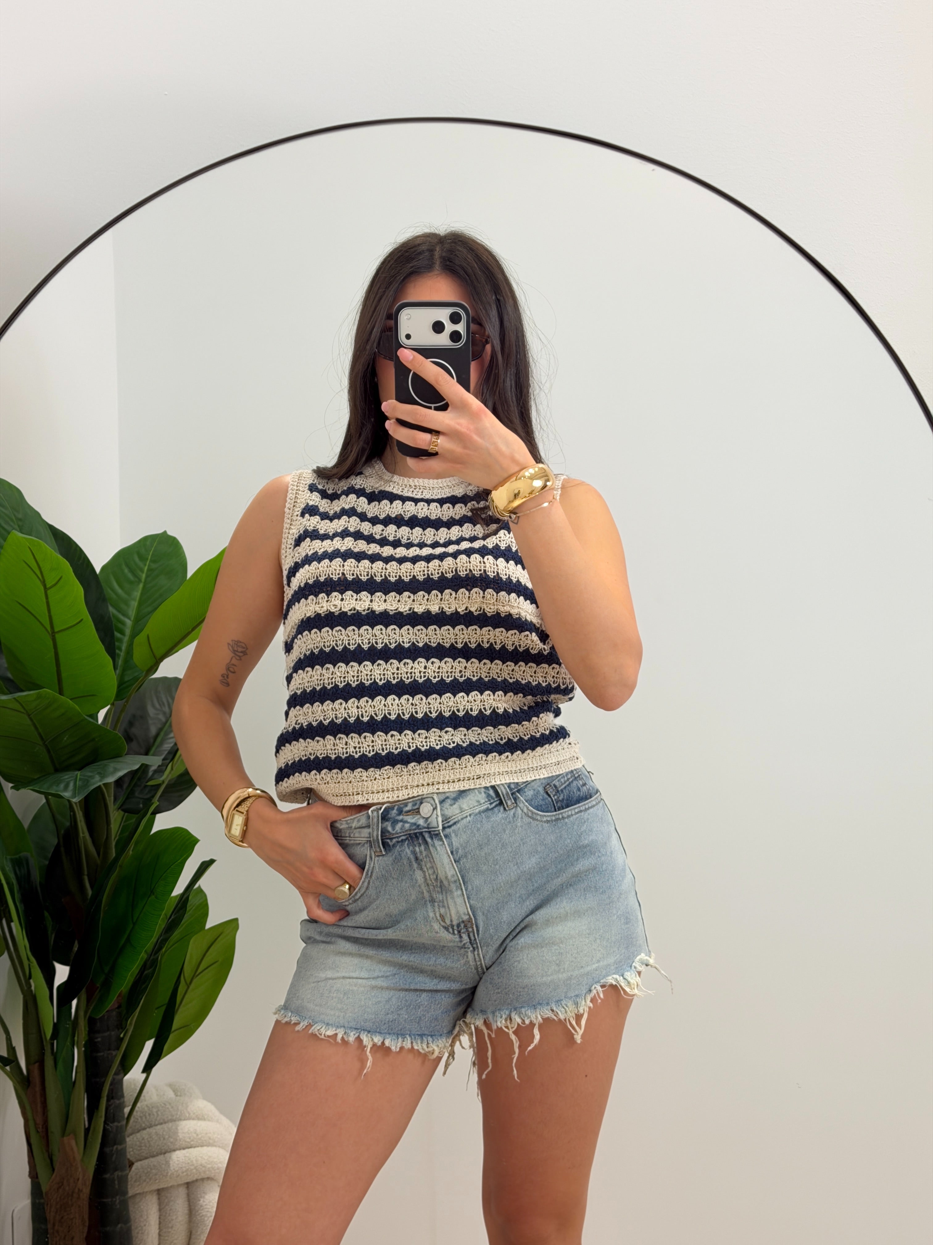 Shorts Denim Swarovski Blu