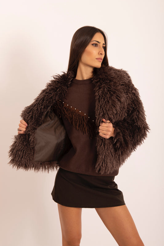 Ecopelliccia Crazy Marrone