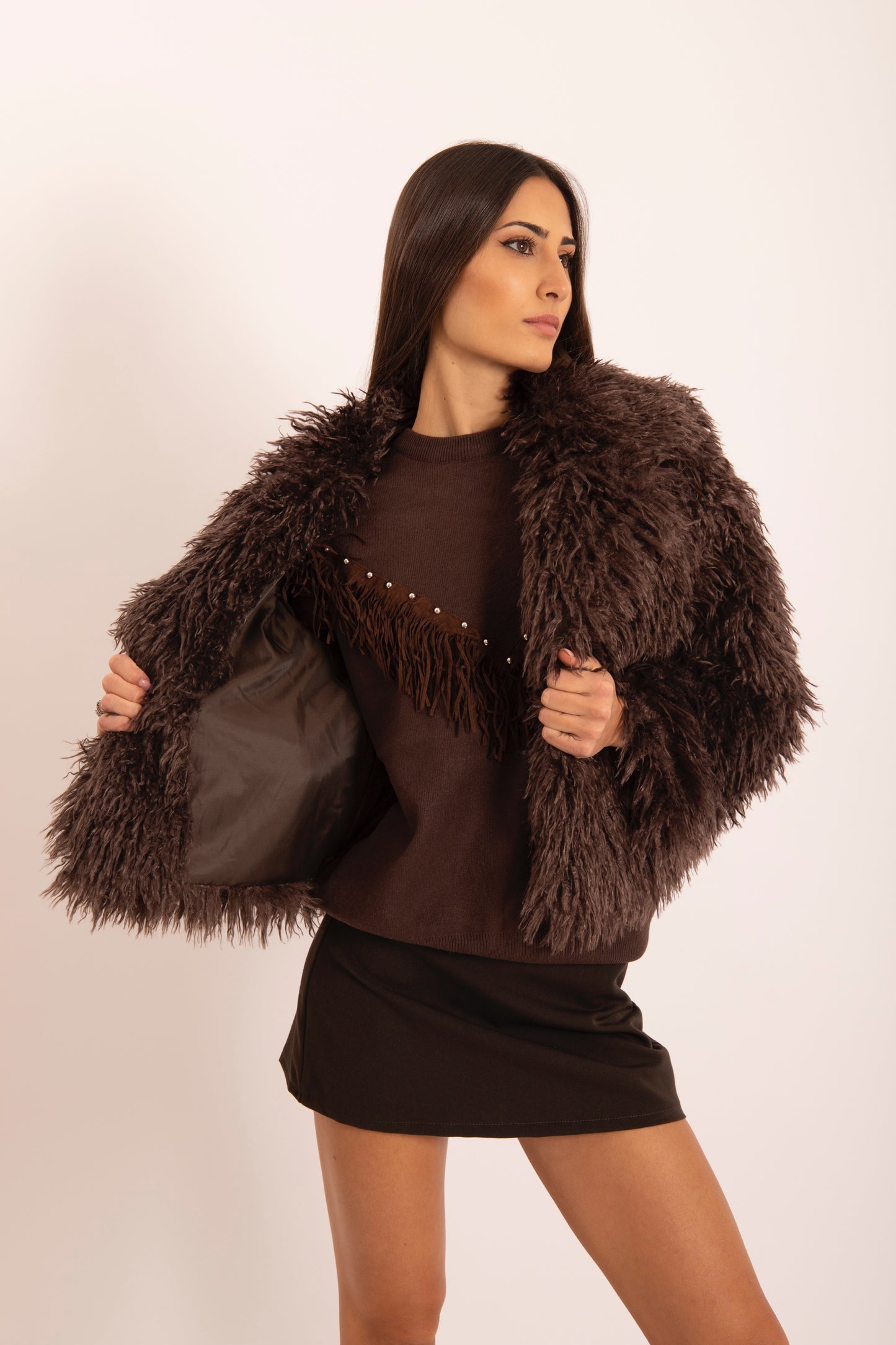 Ecopelliccia Crazy Marrone