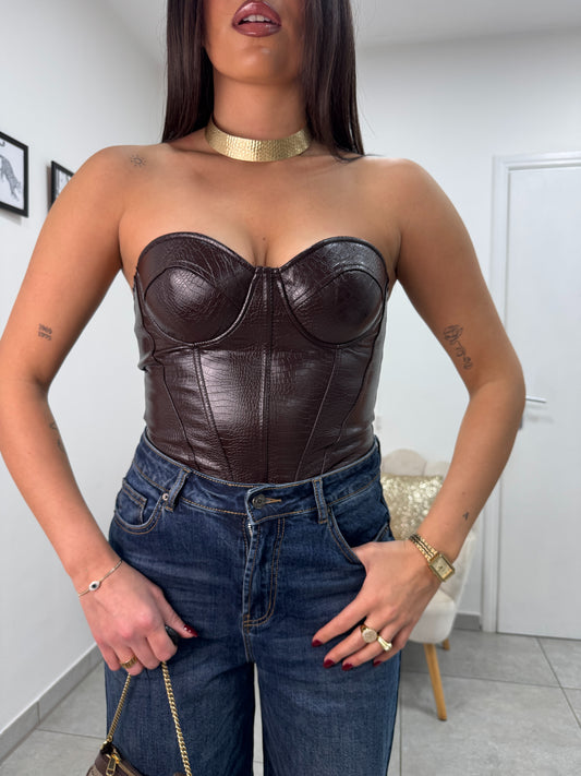 Corsetto Croc Marrone