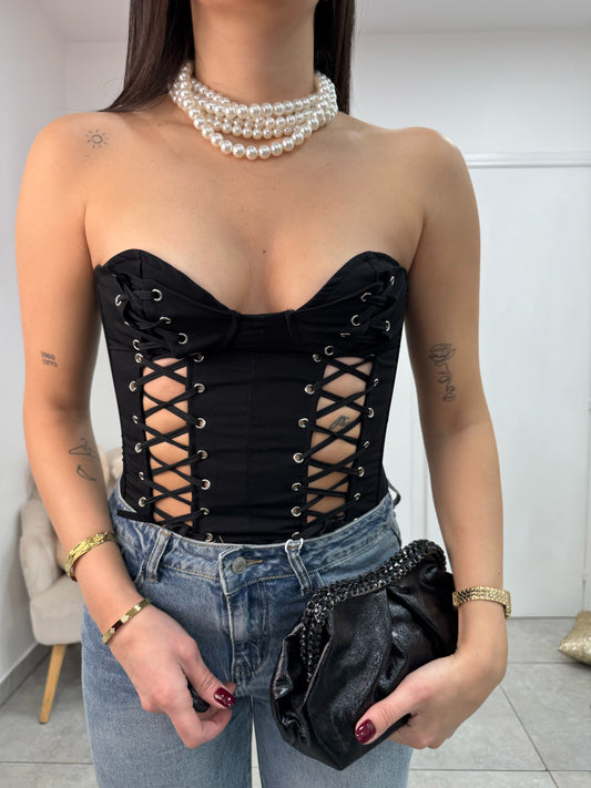 Corsetto Strings Nero