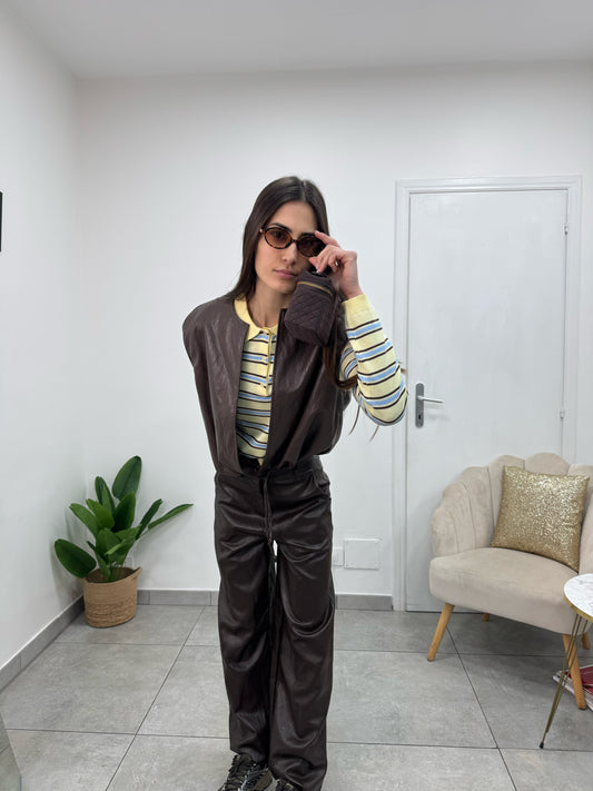 Pull Polo Lines Gialla Azzurra