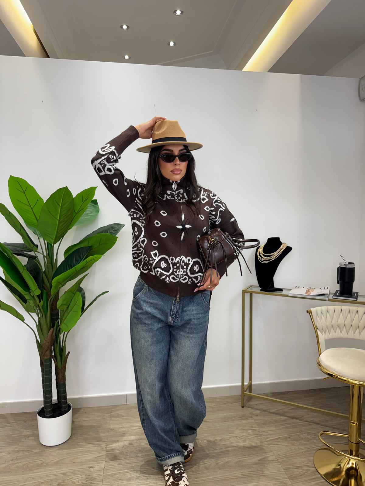 Cardigan Montana Marrone