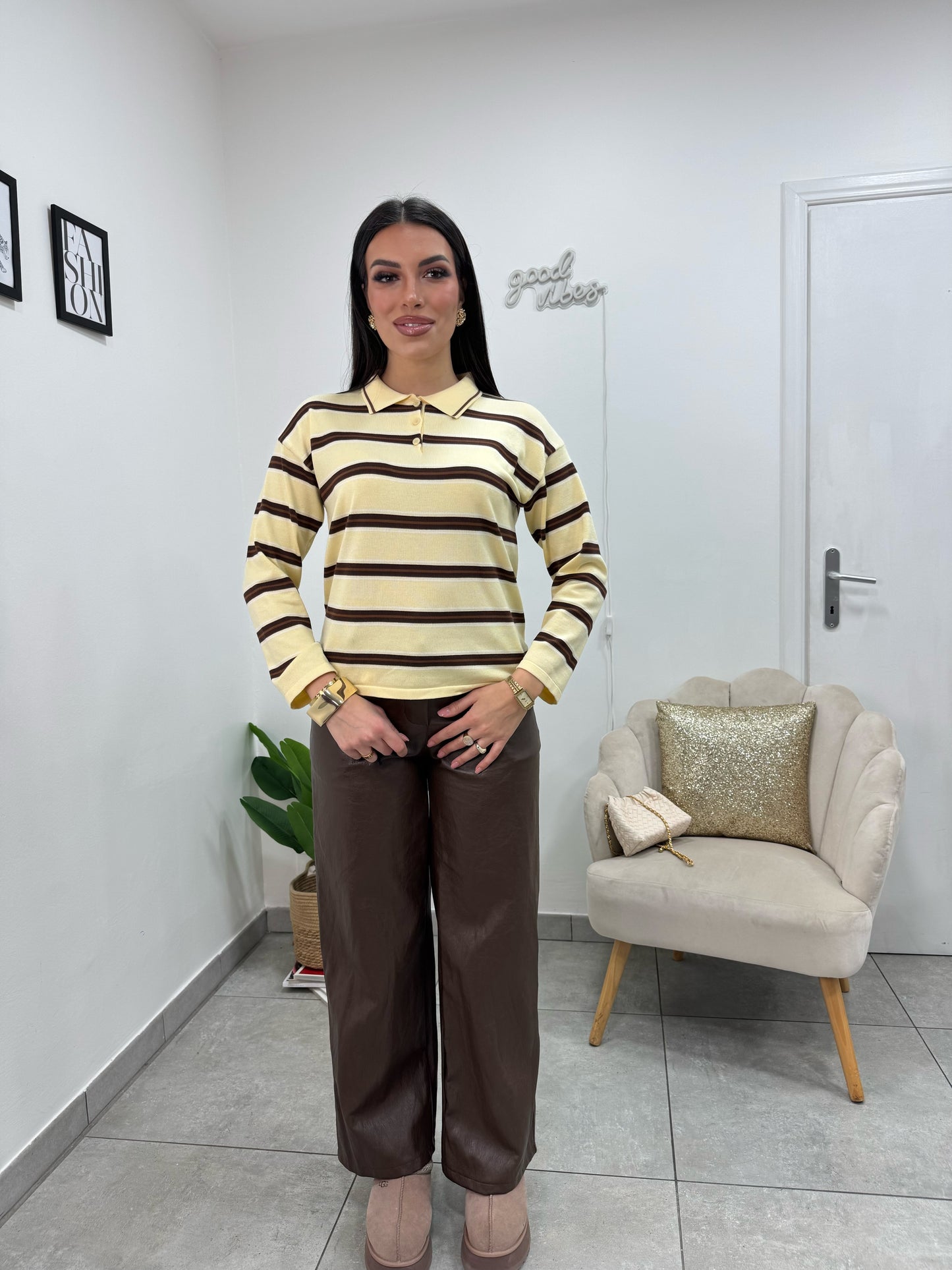 Pantaloni Ecopelle Marrone