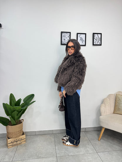 Ecopelliccia Crazy Marrone