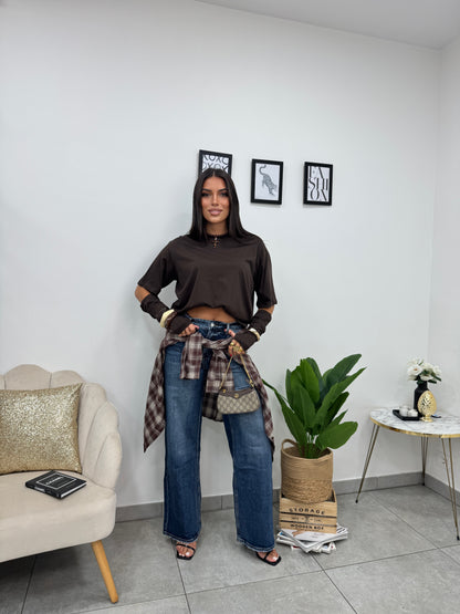 Camicia Quadri Marrone