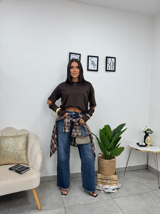 Camicia Quadri Marrone