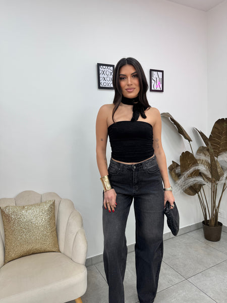 Crop Top Delia Nero