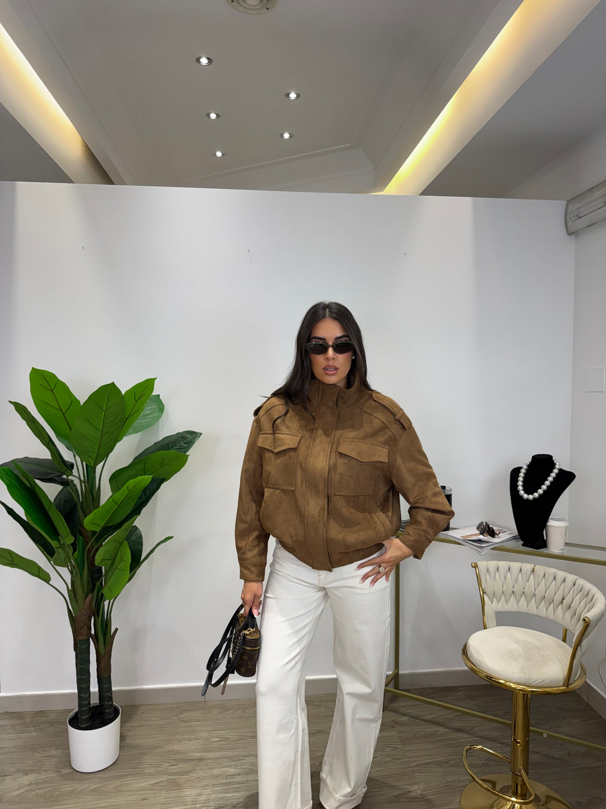 Giacca Suede Camel