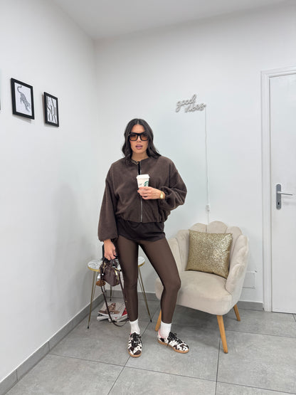 Leggins Lucido Marrone