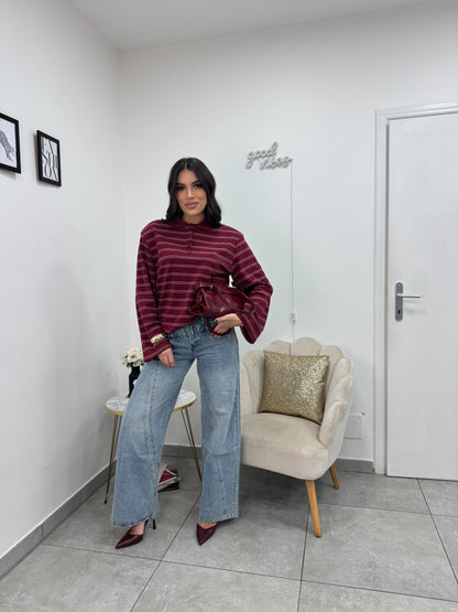 Polo Giselle Bordeaux Azzurra