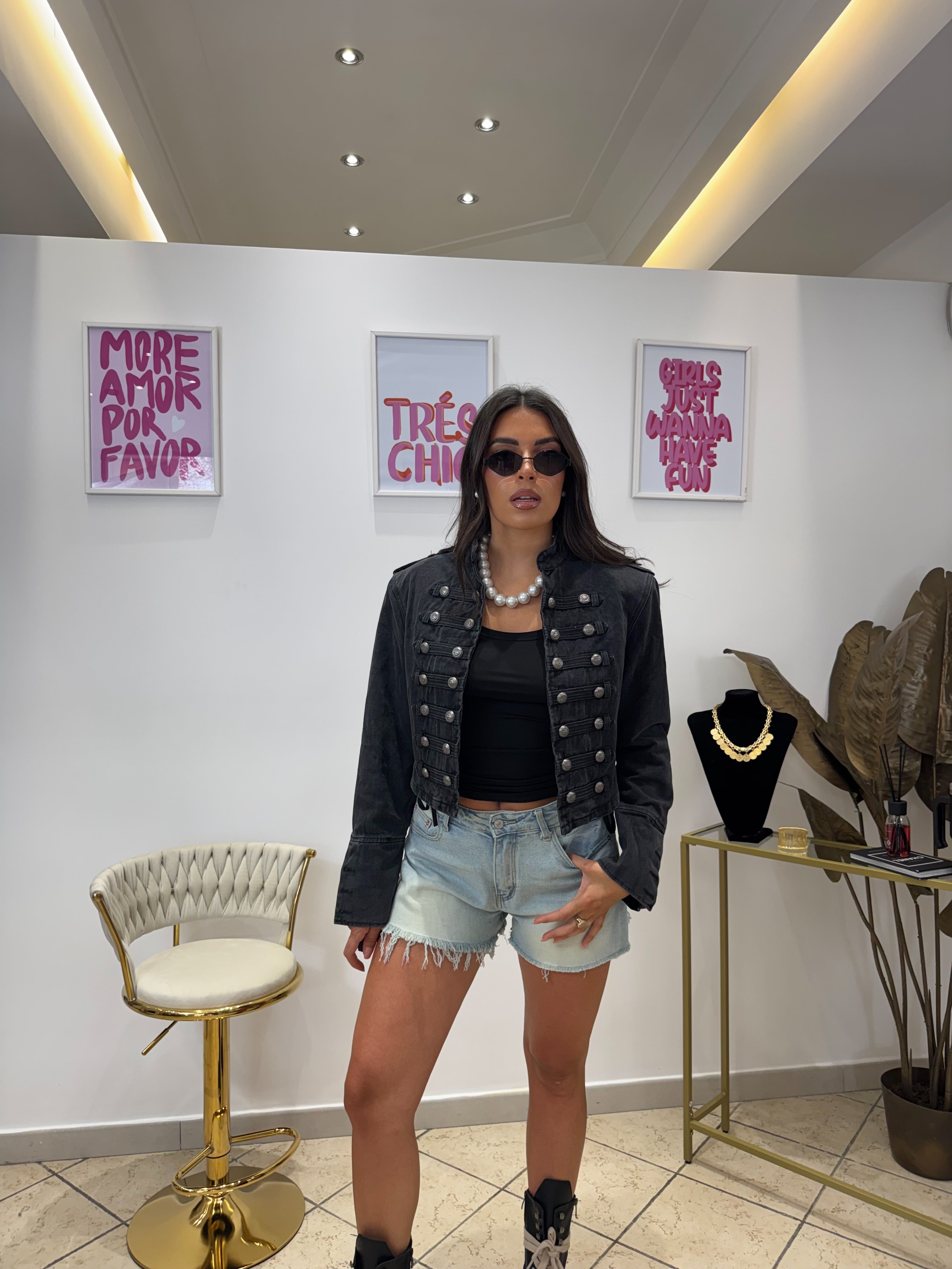 Giacca Jeans Jade Nera
