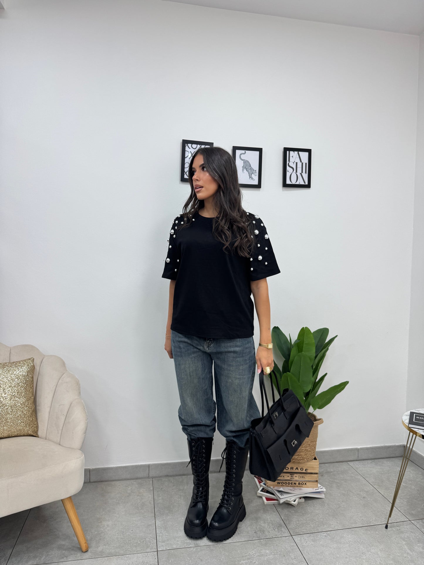 T-shirt Borchie Nera