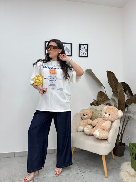 T-shirt Over Baguette Bianca