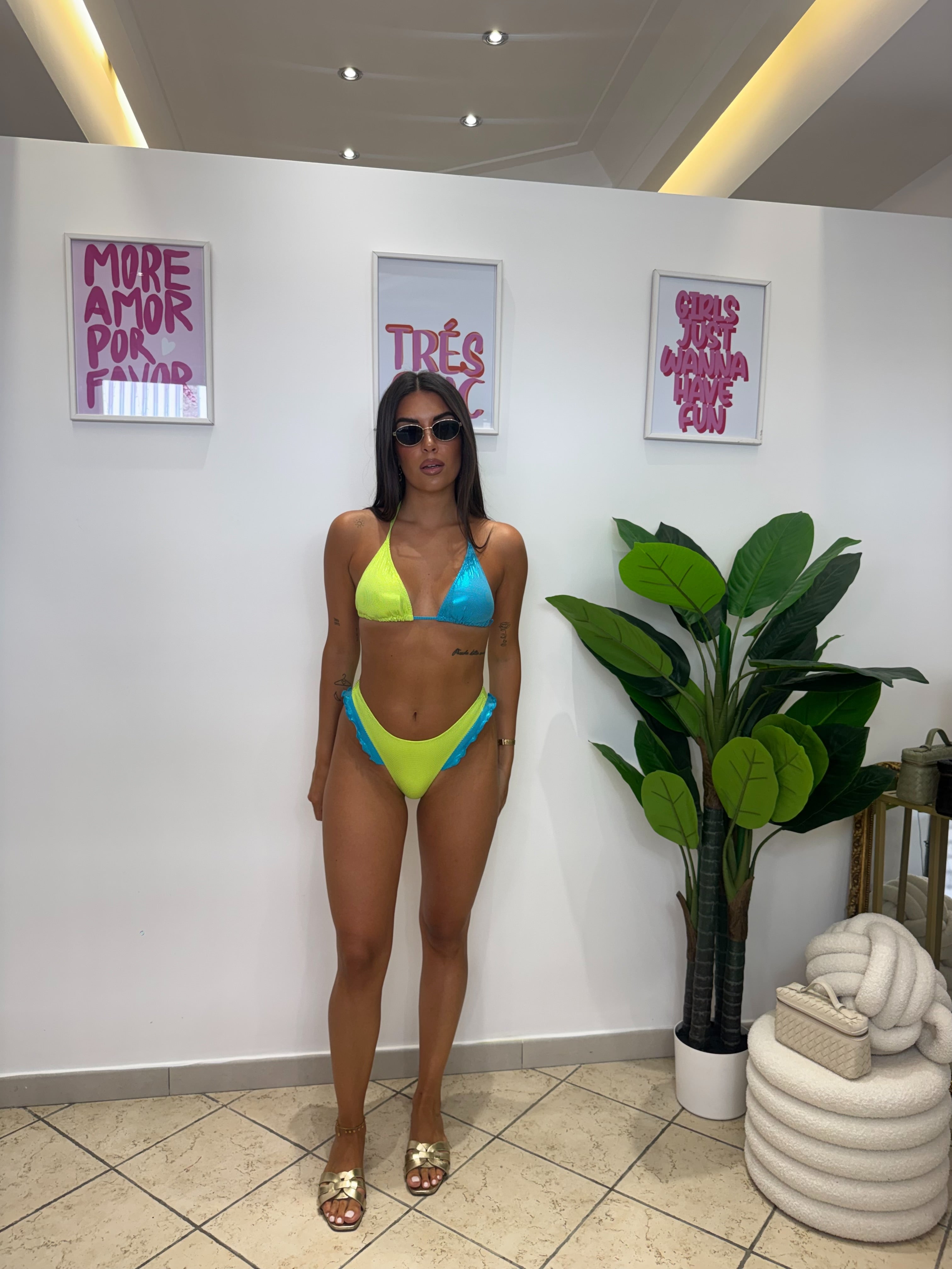 Bikini Colorful Giallo/Celeste