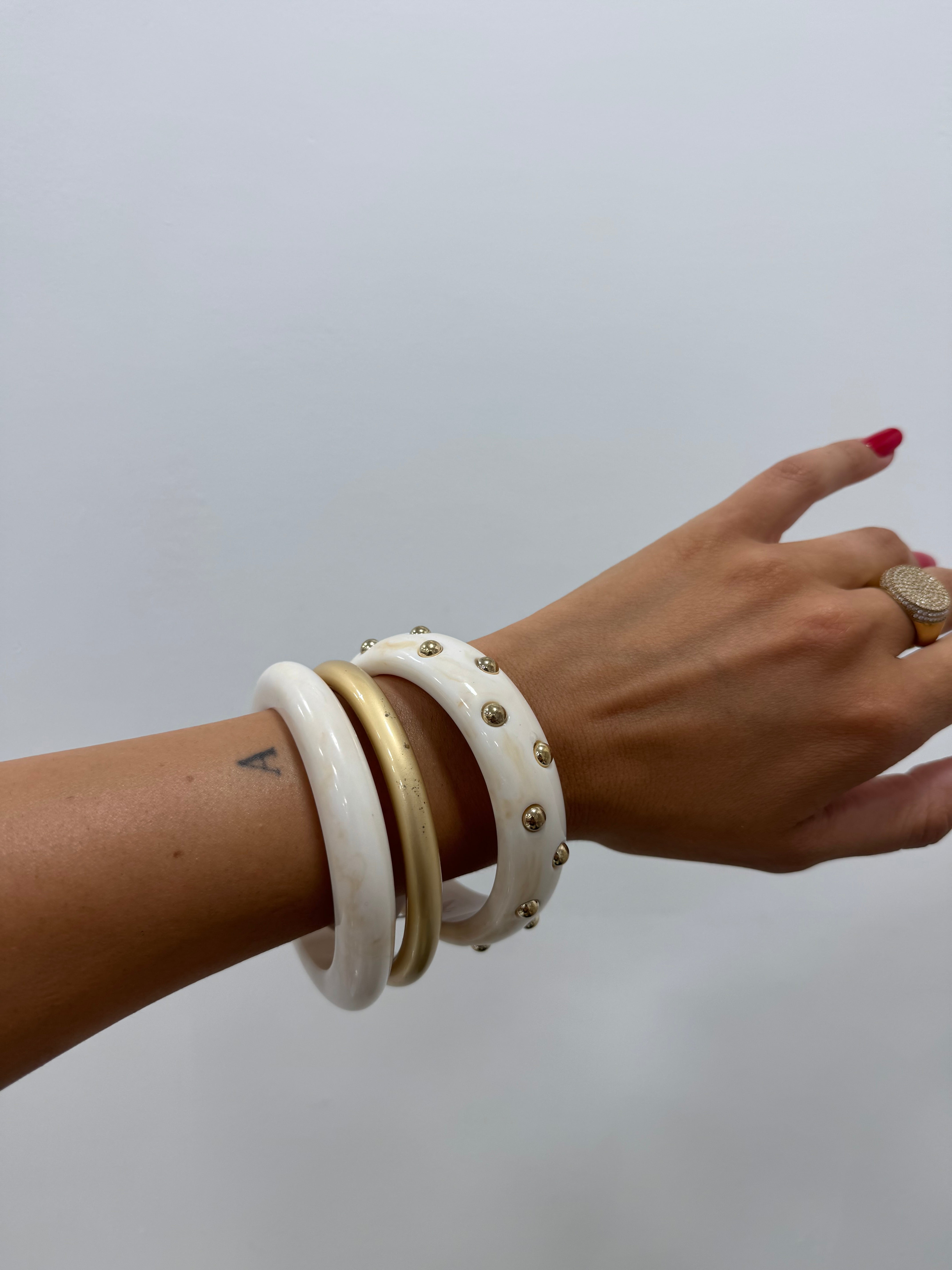 Set Bracciale Borchie Bianco