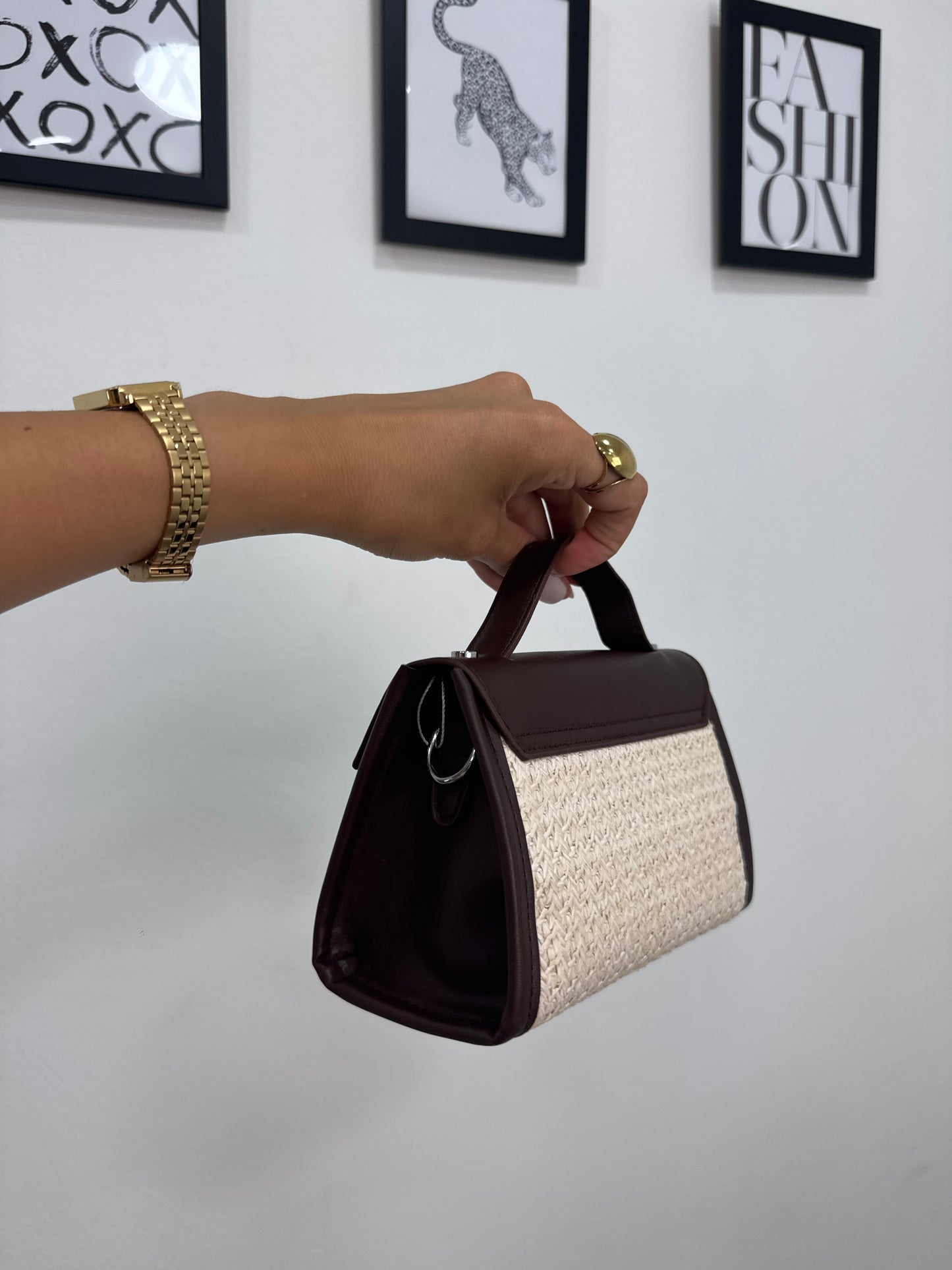 Pochette Rafia Bicolore