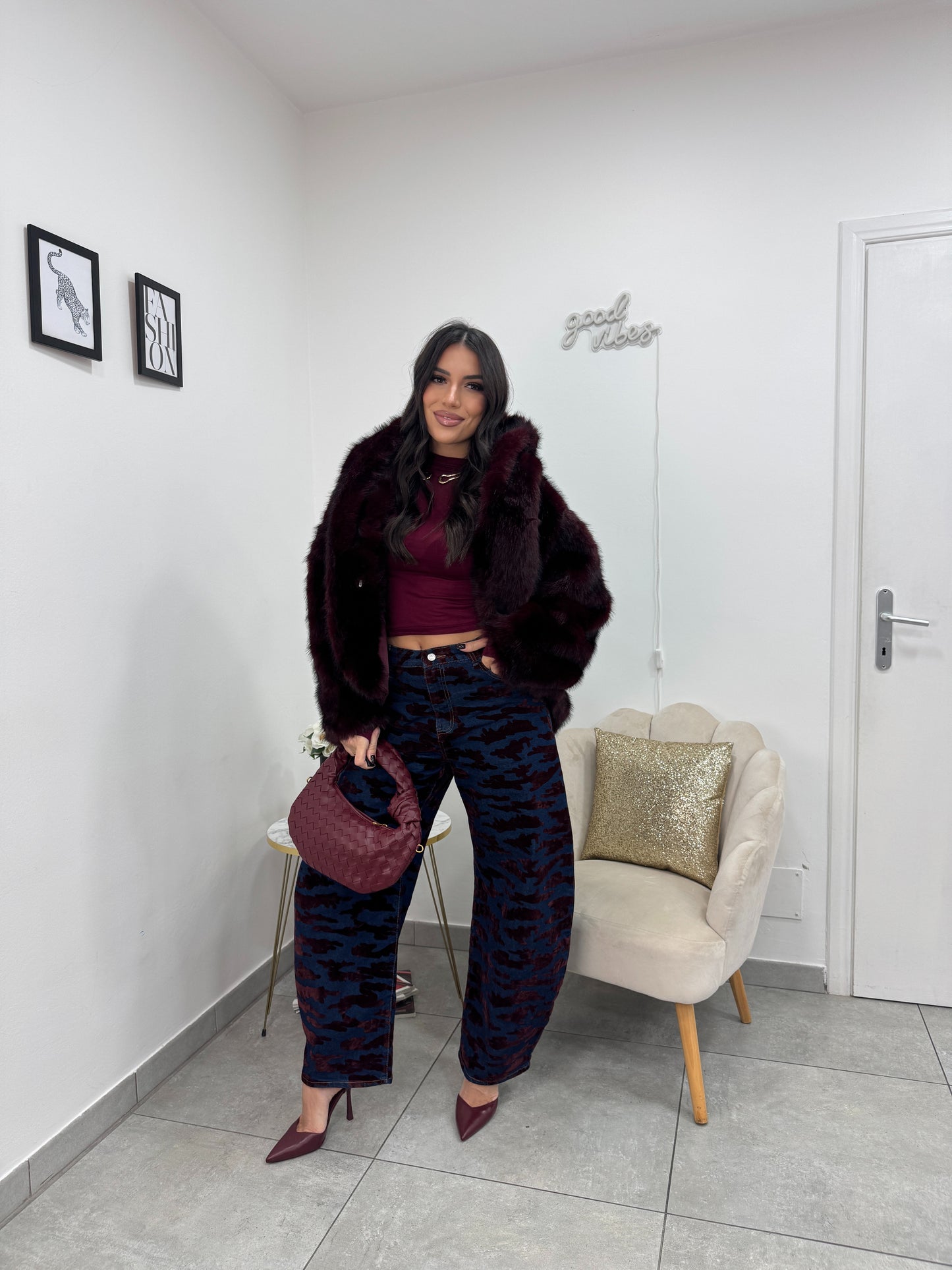 Ecopelliccia Snow Burgundy