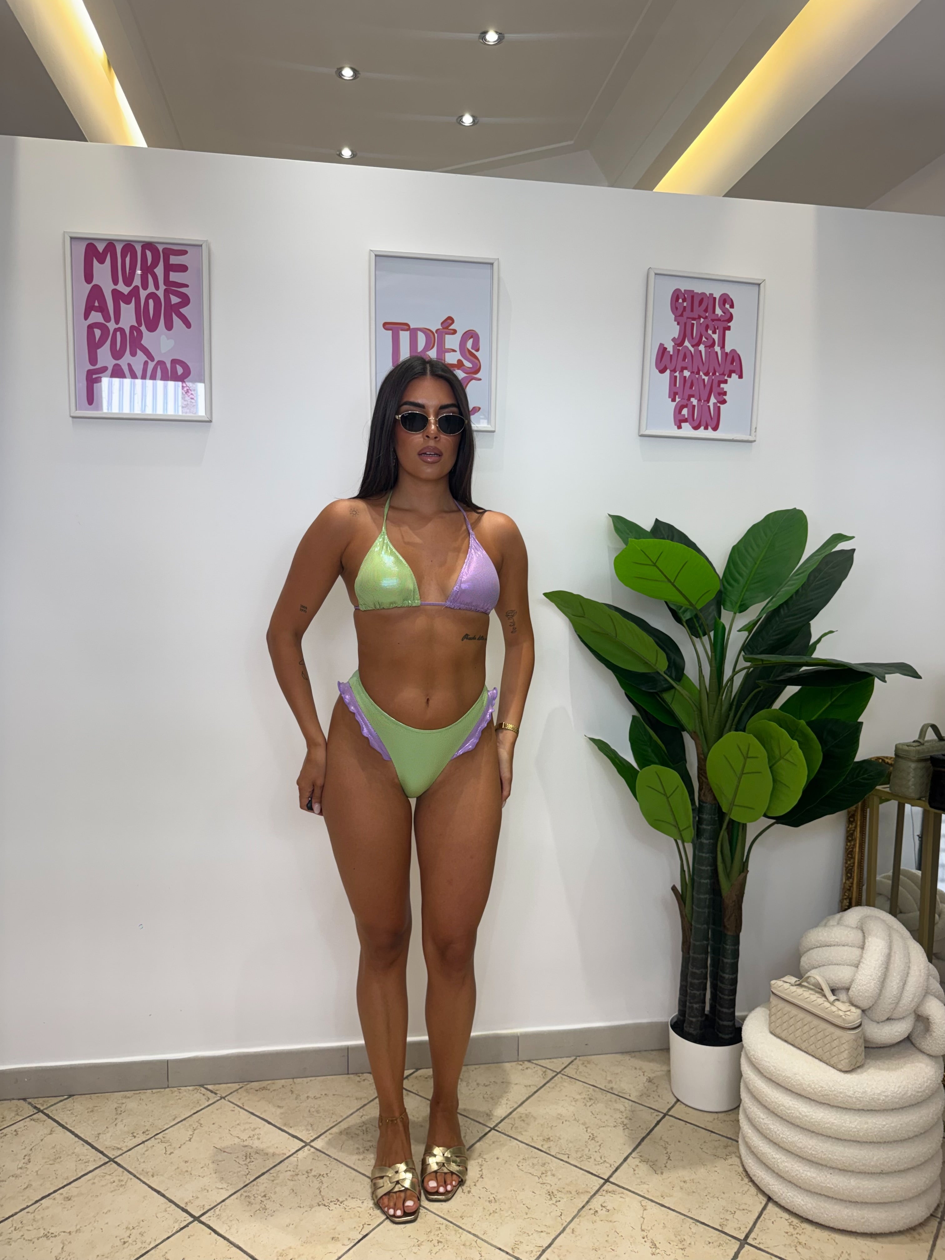 Bikini Colorful Verde/Lilla