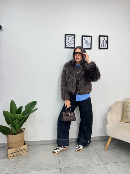 Ecopelliccia Crazy Marrone