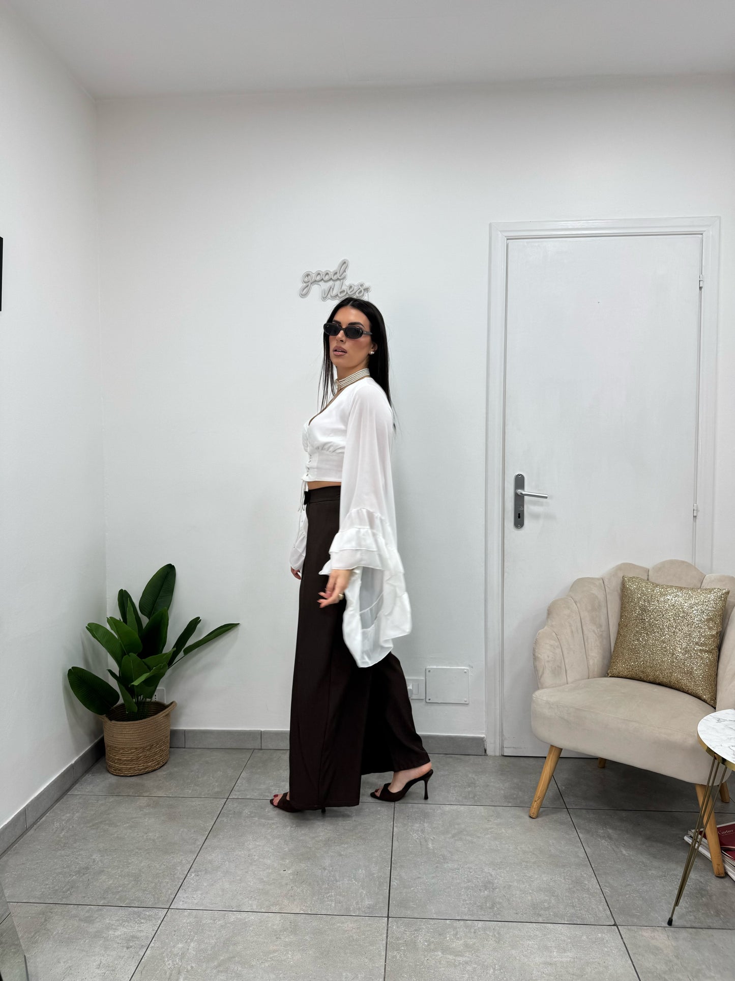 Camicia Crop Yasmine Bianca