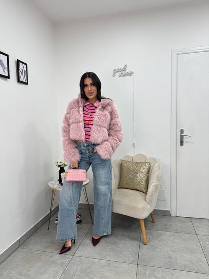 Ecopelliccia Crop Pink