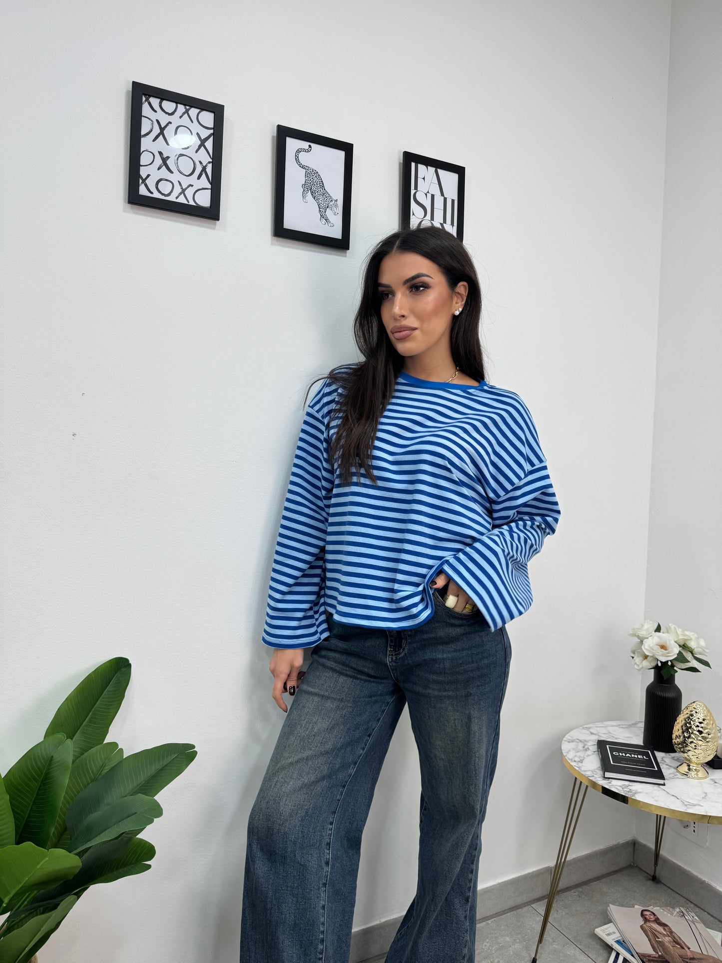 Maglia Righe Blu Azzurra