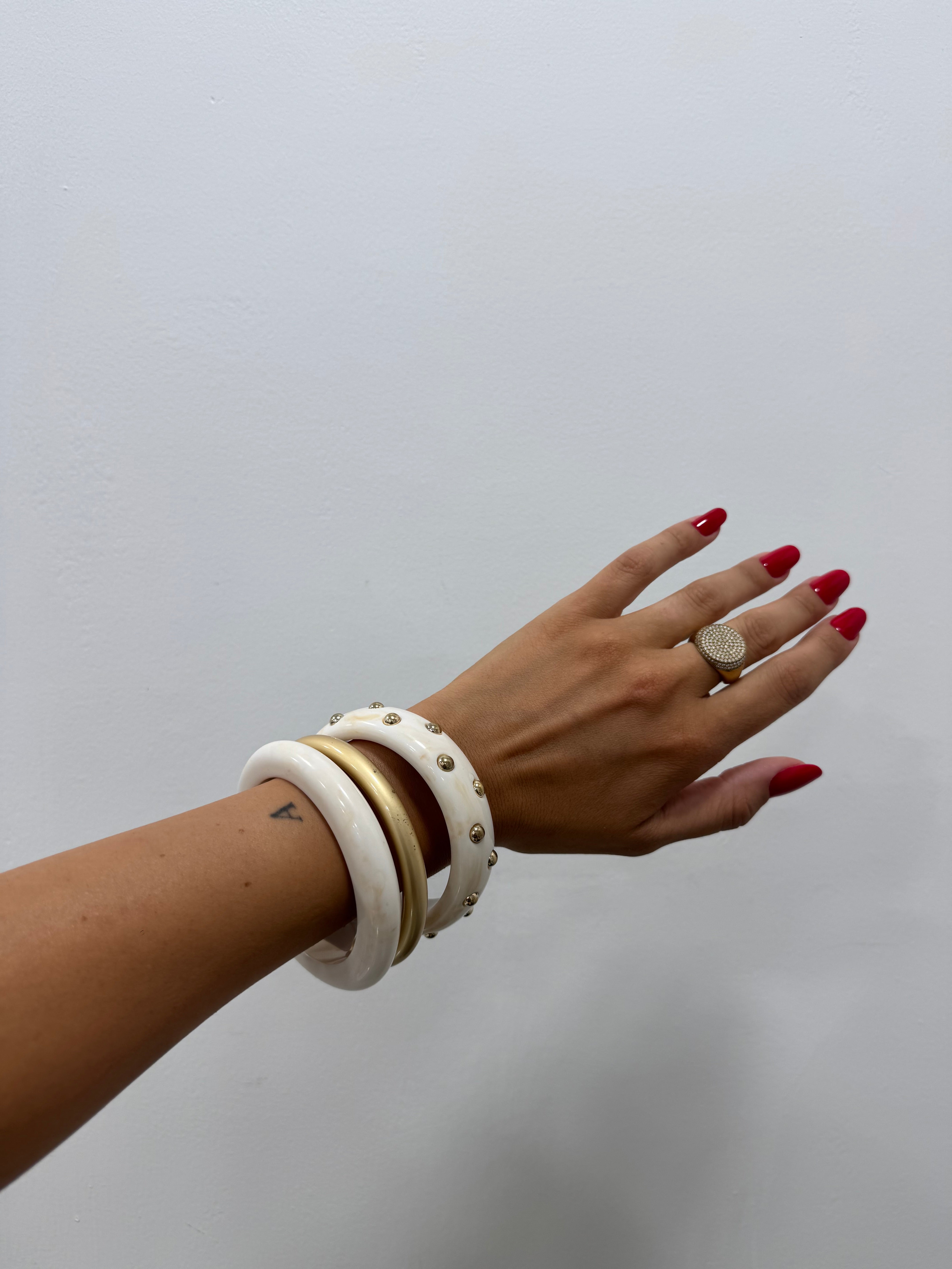 Set Bracciale Borchie Bianco