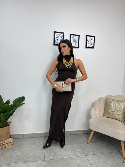 Abito Elodie Lungo Marrone