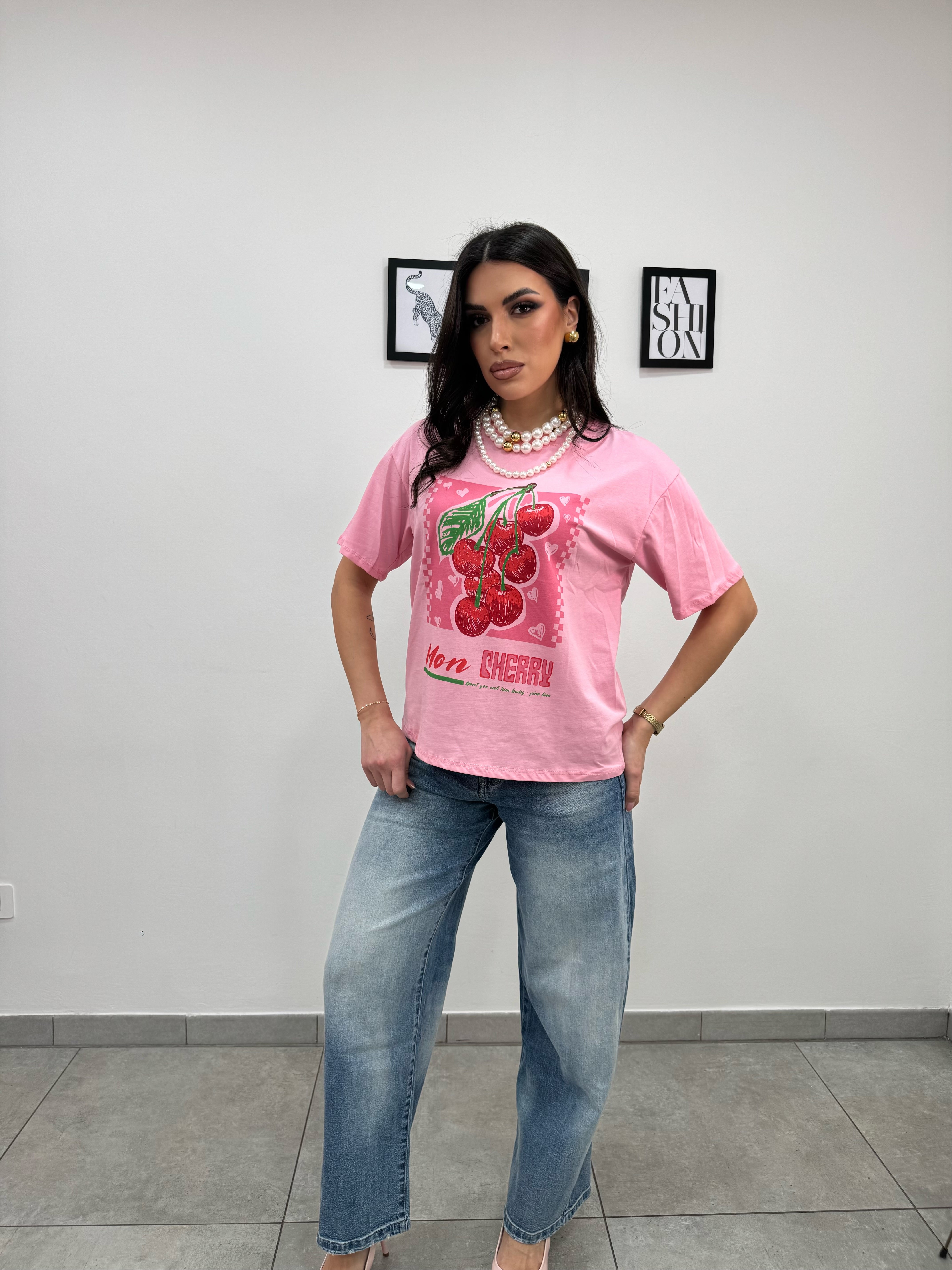T-shirt Cherry Rosa