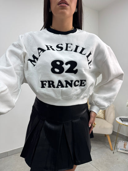 Felpa Marsiglia Bianca/Nera