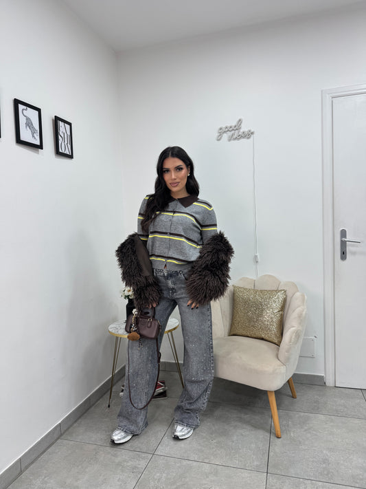 Cardigan Polo Grigio