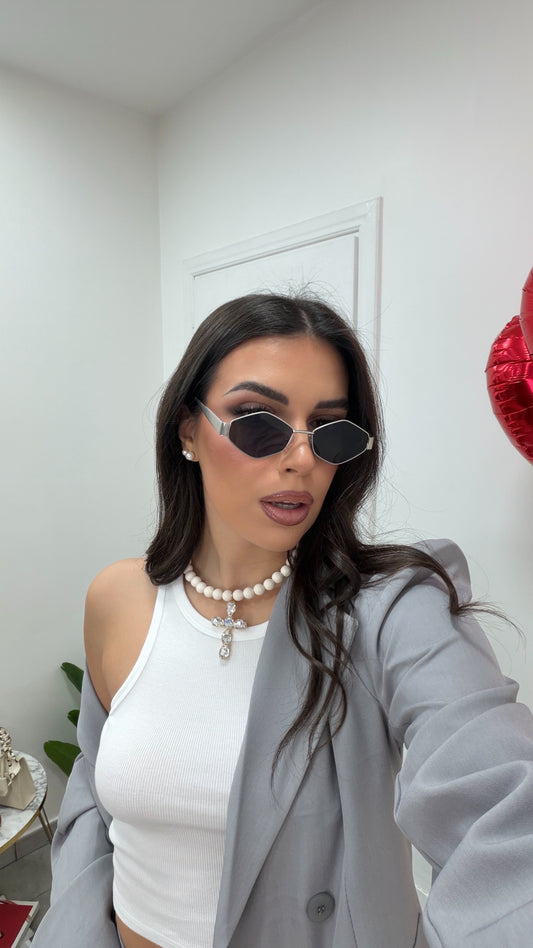 Collana Cross Bianca