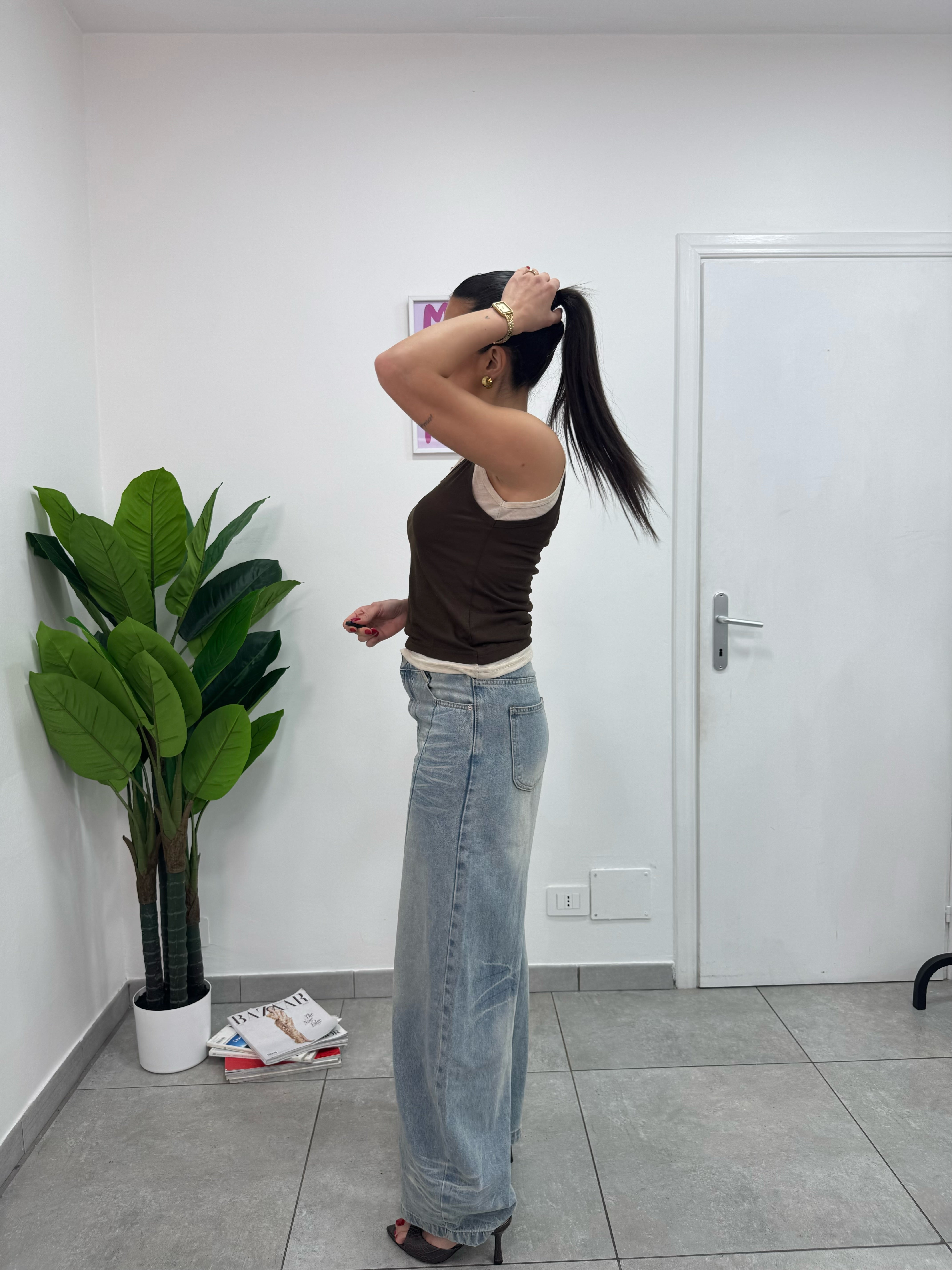 Canotta Illusion Marrone