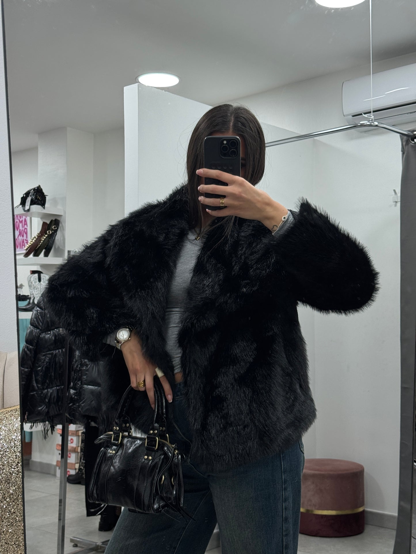 Ecopelliccia Piccadilly Nera