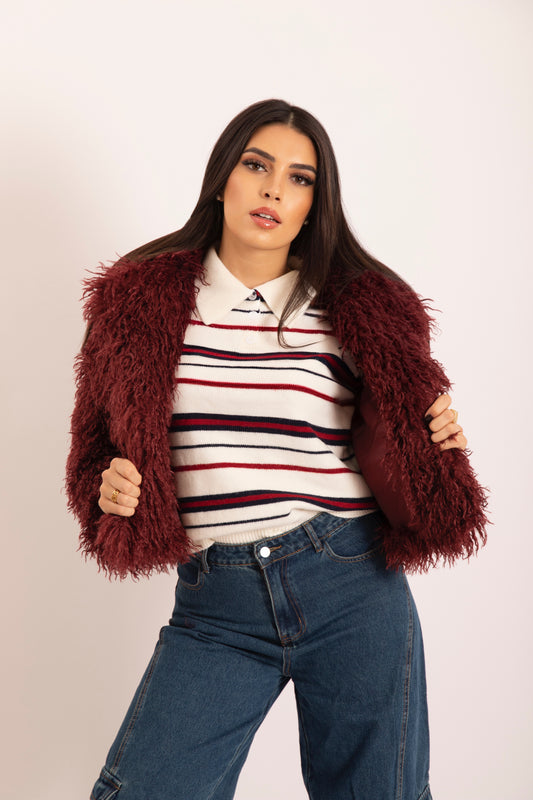 Ecopelliccia Crazy Bordeaux