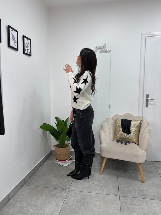 Pull Star Bianco Nero