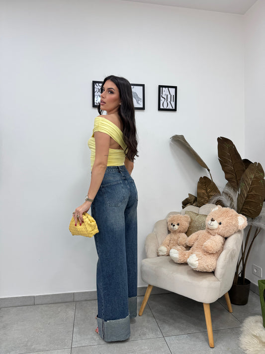 Crop Top Carmen Giallo