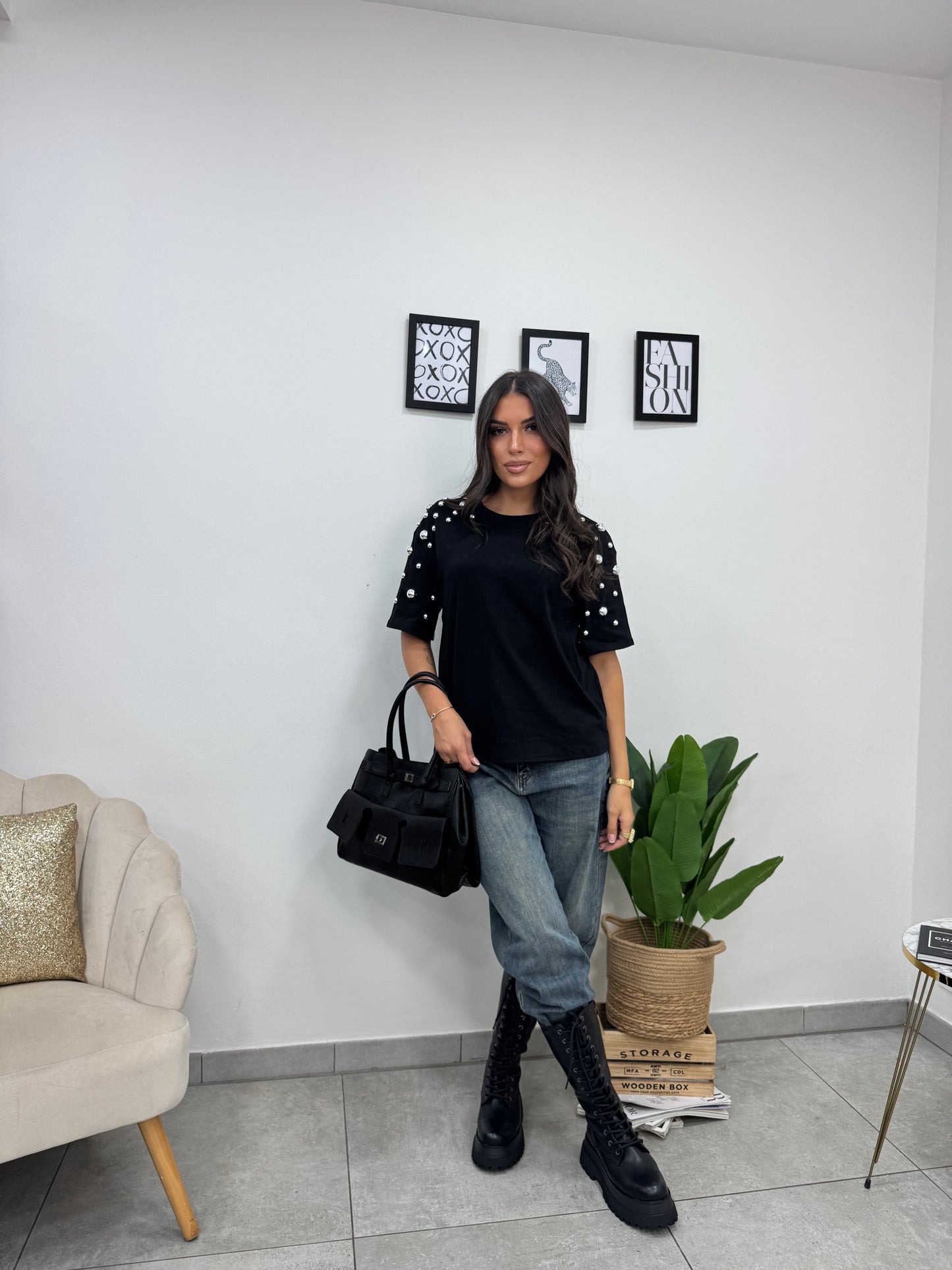 T-shirt Borchie Nera